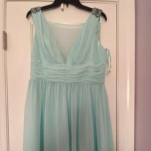 Jill Stuart aqua sheer and beaded dress